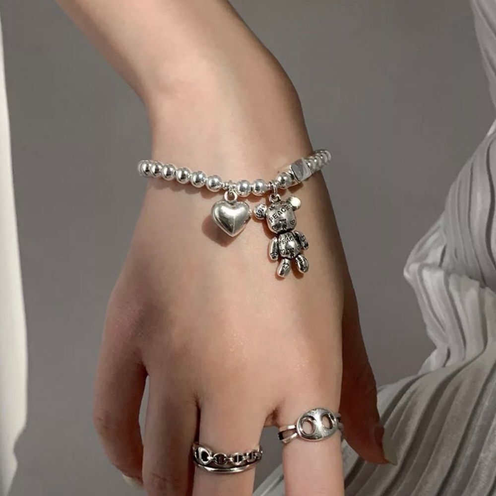 Cute Bear Heart Dangle Bracelet - Picture 5 of 6